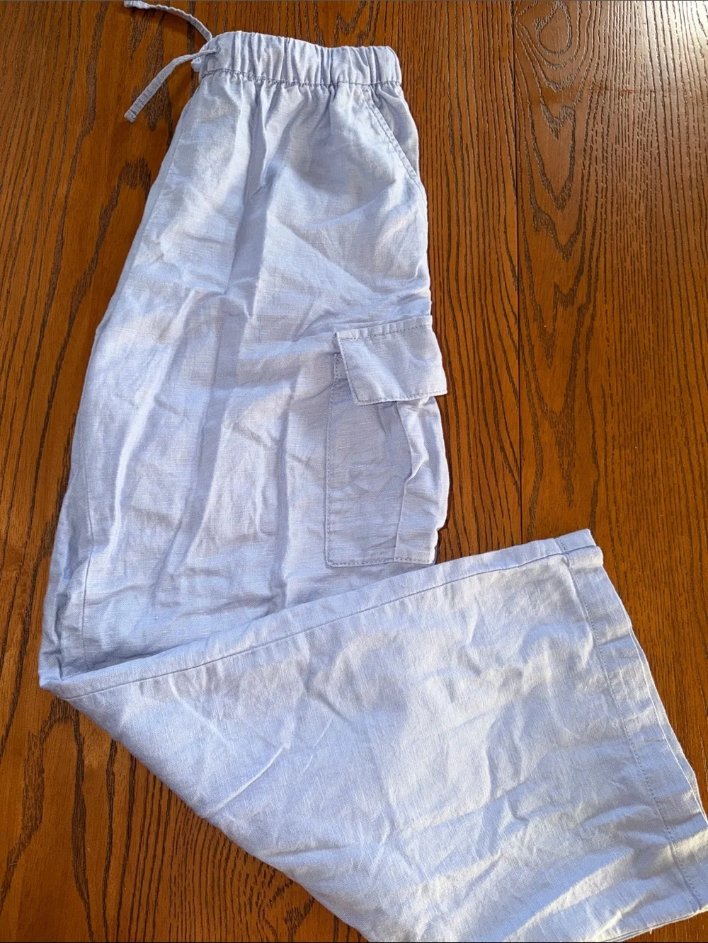 Kid’s Cargo Linen Pants - Casual Drawstring Waist